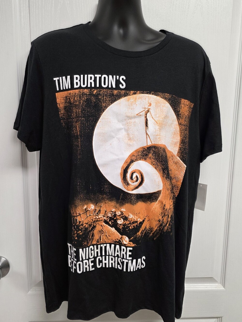 The Nightmare Before Christmas Graphic T-Shirt - Black/Orange Size XL